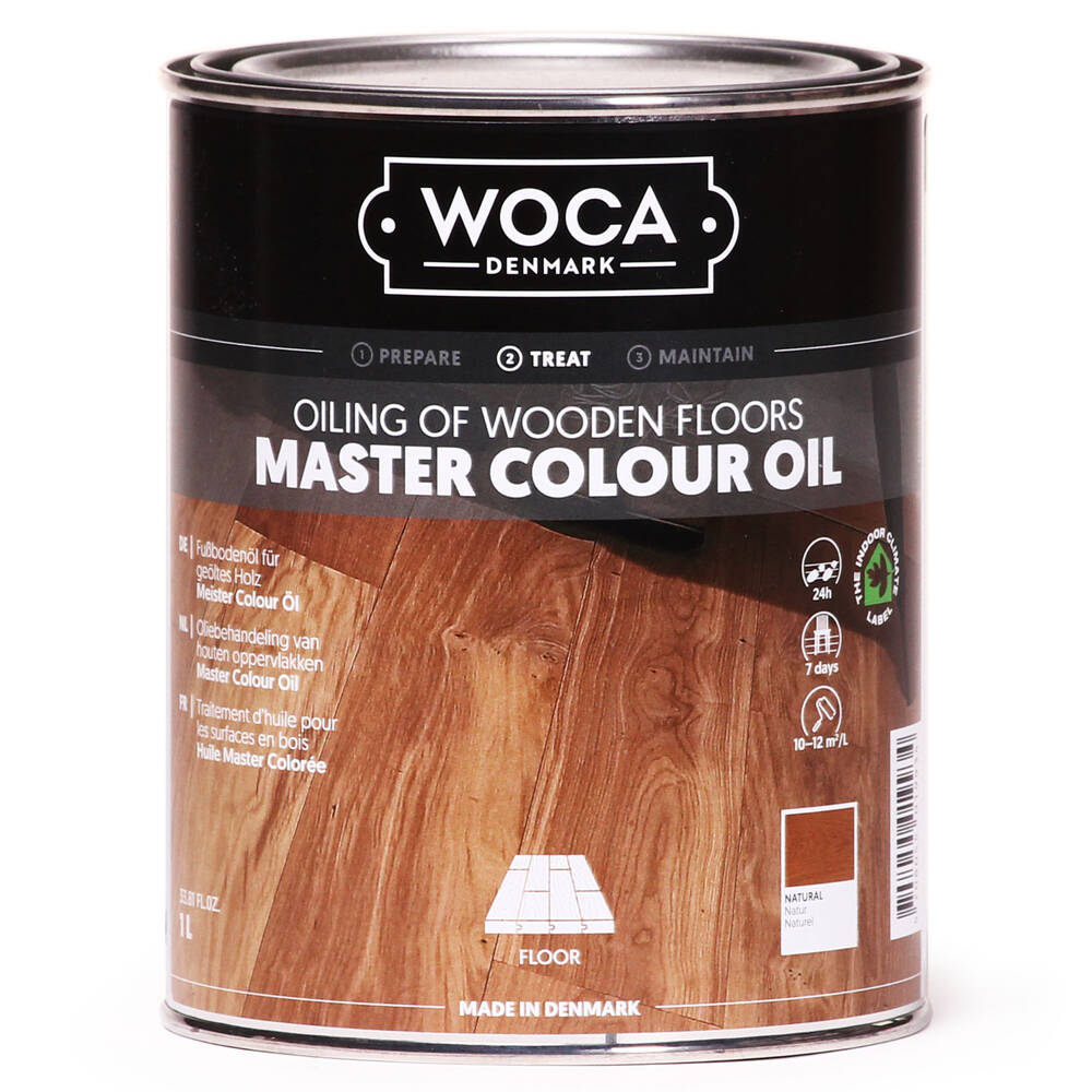 Woca, Master Colour Oil, Natur, 1,0ltr, Reicht für ca. 10-12 m2/l, (VE6)