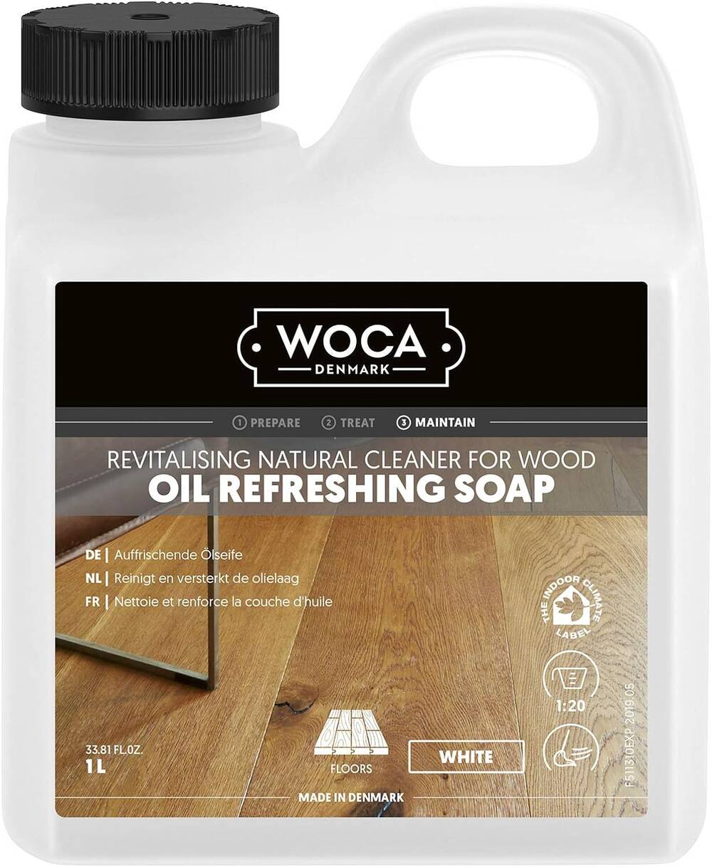 Woca, Oil Refreshing Soap, Weiß, 1,0ltr, Reicht für ca. 150-200 m2/l, (VE6)