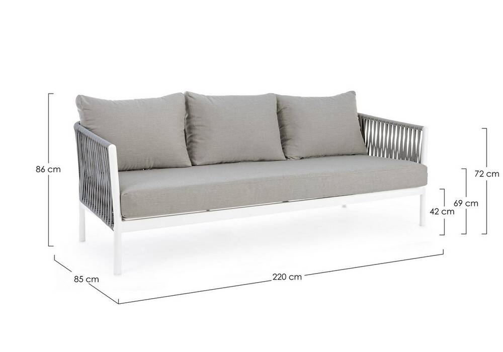 Loungesofa Florencia weiß grau
