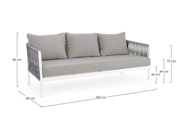 Loungesofa Florencia weiß grau