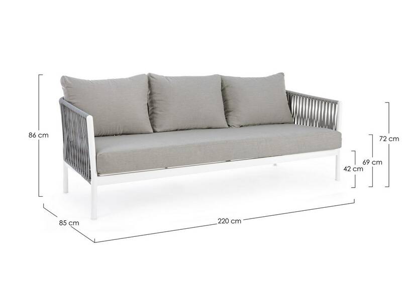 Loungesofa Florencia weiß grau
