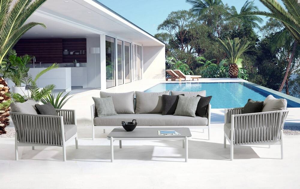 Loungesofa Florencia weiß grau